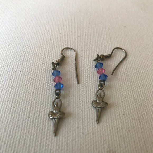 Ballerina Earrings Ballet Handmade Vintage - Picture 3 of 6